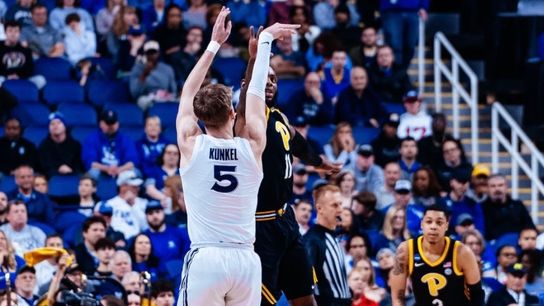 Freeze Frame: Kunkel's first-half 3s open flood gates for Xavier taken in Greensboro, N.C. (Pitt)